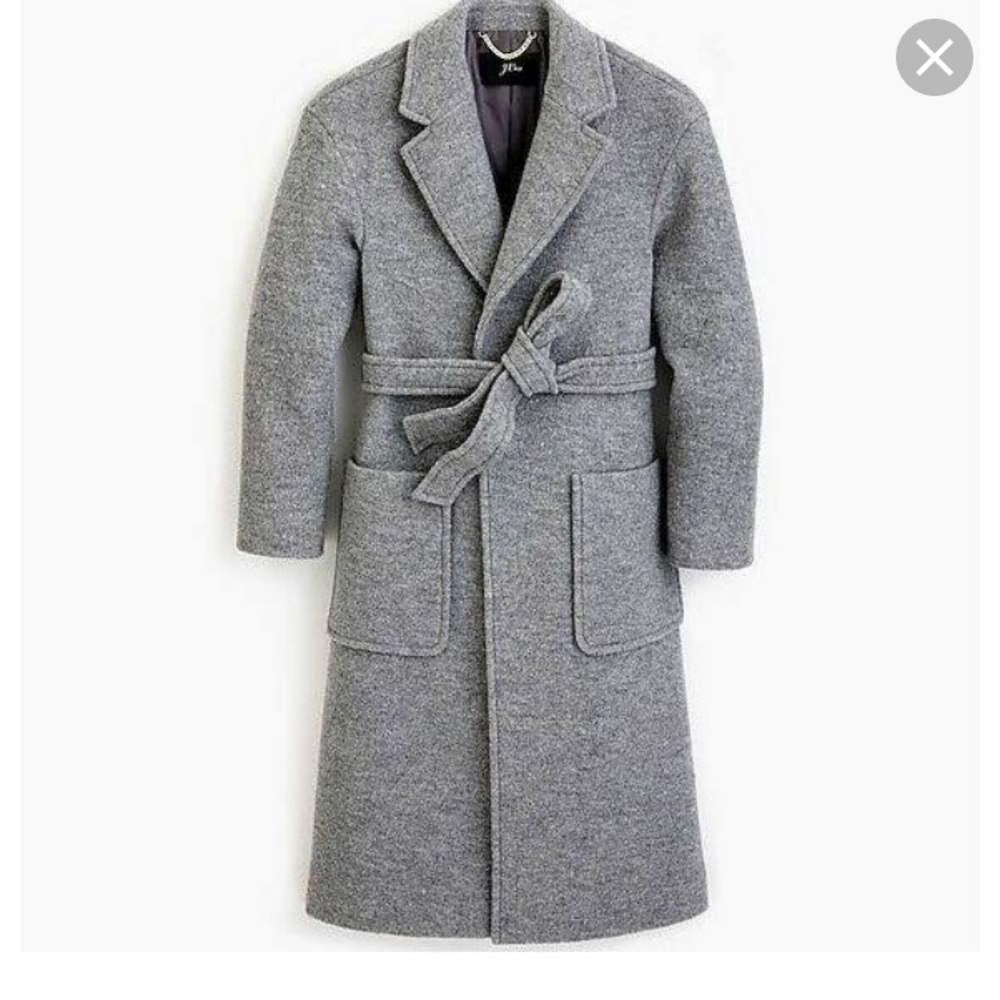Long wrap coat in Italian boiled wool
